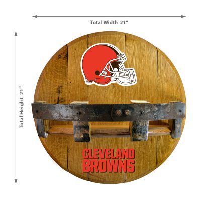 Cleveland Browns Authentic Oak Whiskey Barrel Bar Shelf