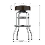 Cleveland Browns Chrome Logo American Crafted Bar Stool