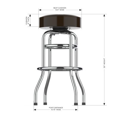 Cleveland Browns Chrome Logo American Crafted Bar Stool