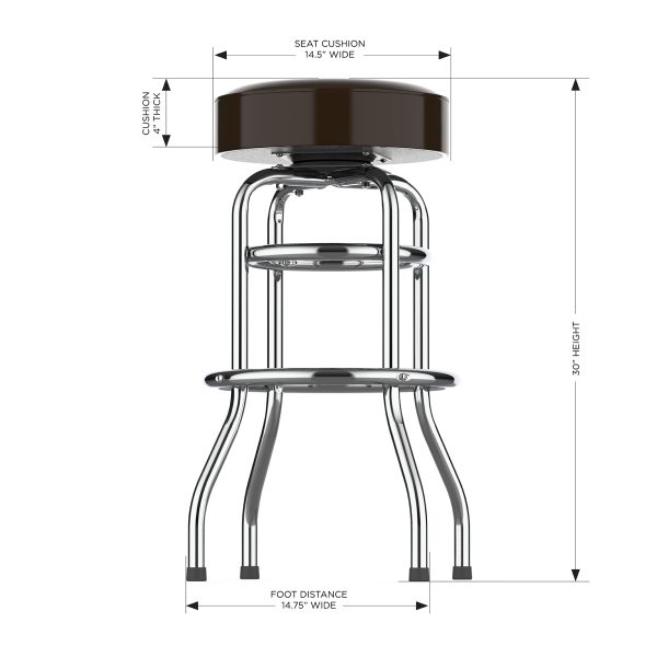 Cleveland Browns Chrome Logo American Crafted Bar Stool
