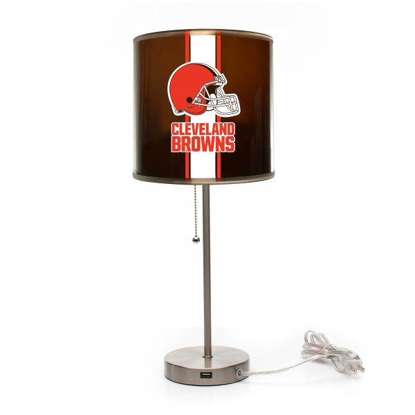 Cleveland Browns Chrome USB Charging Lamp with Shade Insert 1