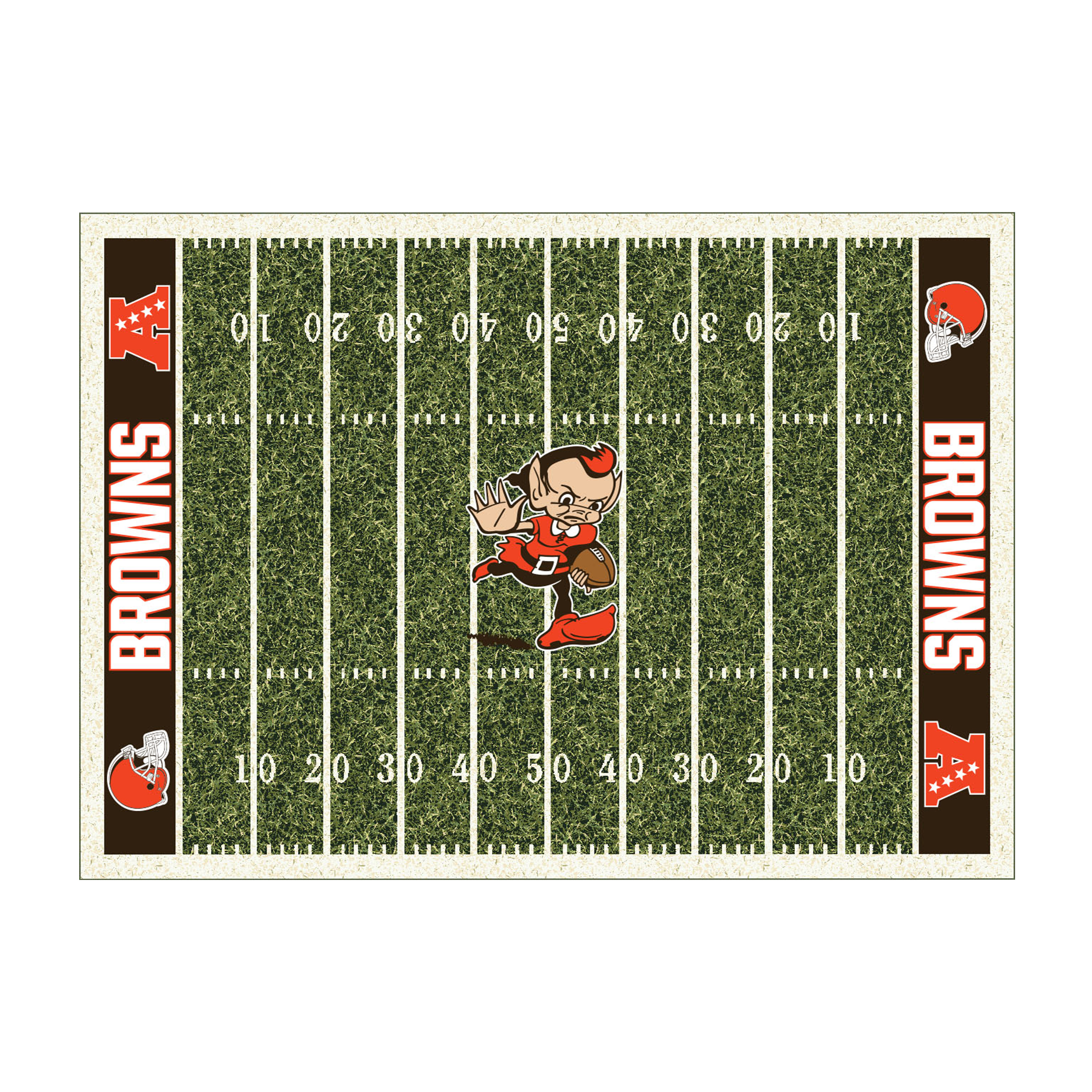 Cleveland Browns Homefield 8x11 Football Field Premium Nylon Rug 2 Cleveland Browns Homefield 8x11 Football Field Premium Nylon Rug - Image 2