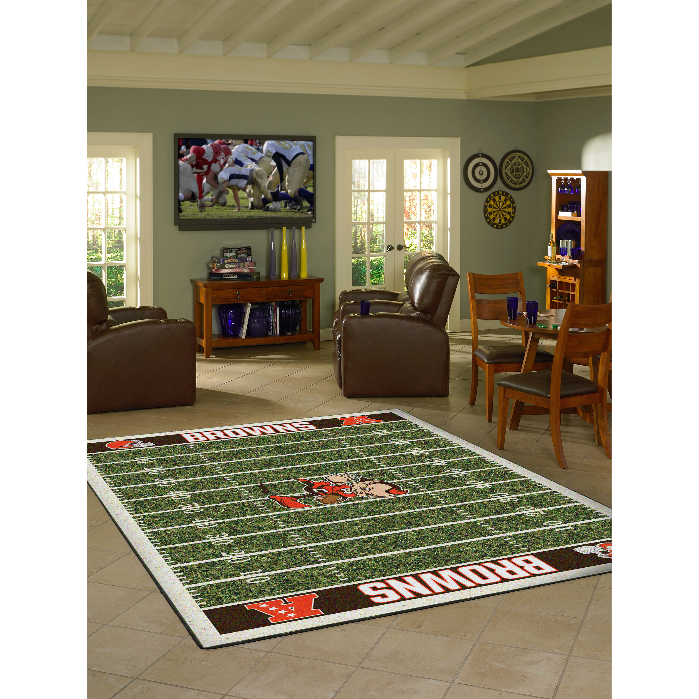 Cleveland Browns Homefield 8x11 Football Field Premium Nylon Rug 3 Cleveland Browns Homefield 8x11 Football Field Premium Nylon Rug - Image 3