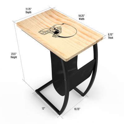Cleveland Browns Laser Etched C-Shape Side Table