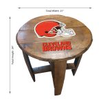 Cleveland Browns Officially Licensed Custom Oak Whiskey Barrel Table