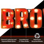 Cleveland Browns Recycled Metal Lighted Wordmark Logo Sign