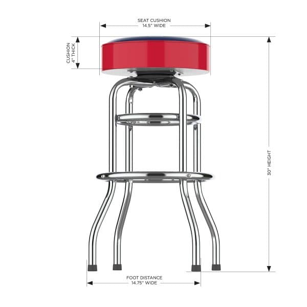 Cleveland Guardians Chrome Bar Stool American Made Team Barstool