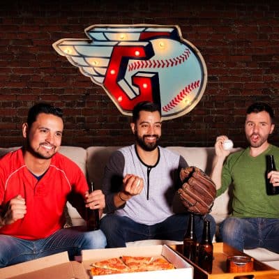 Cleveland Guardians Lighted Recycled Metal MLB Sign