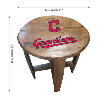 Cleveland Guardians Oak Whiskey Barrel End Table
