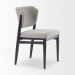 Cline 20.9L x 23.0W x 31.9H Gray Fabric W/Black Wood Dining Chair