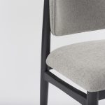 Cline 20.9L x 23.0W x 31.9H Gray Fabric W/Black Wood Dining Chair