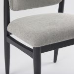 Cline 20.9L x 23.0W x 31.9H Gray Fabric W/Black Wood Dining Chair