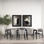 Cline 20.9L x 23.0W x 31.9H Gray Fabric W/Black Wood Dining Chair