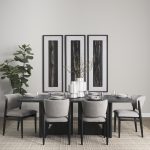 Cline 20.9L x 23.0W x 31.9H Gray Fabric W/Black Wood Dining Chair