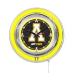 Appalachian State University 15-Inch Neon Logo Clock in Chrome 6 Appalachian State University 15-Inch Neon Logo Clock in Chrome