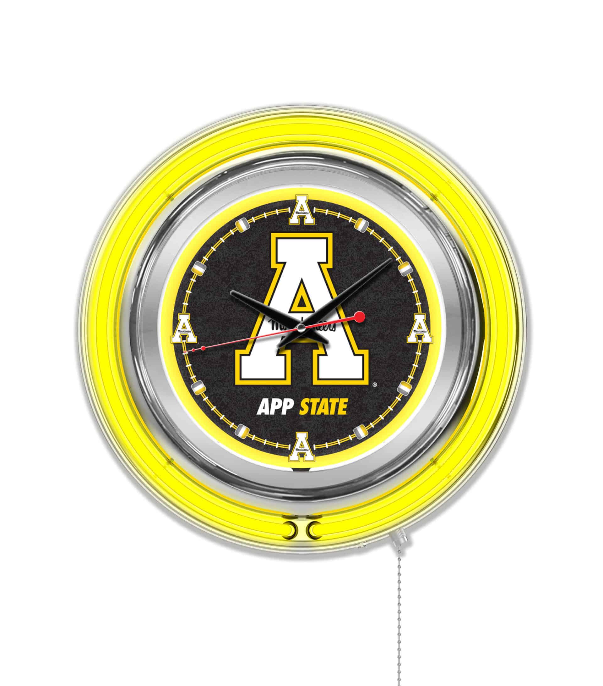 Appalachian State University 15-Inch Neon Logo Clock in Chrome 6 Appalachian State University 15-Inch Neon Logo Clock in Chrome