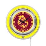 Arizona State University (Sparky) 15-Inch Neon Logo Clock in Chrome