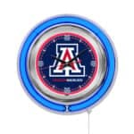 University of Arizona 15-Inch Neon Logo Clock in Chrome 6 University of Arizona 15-Inch Neon Logo Clock in Chrome