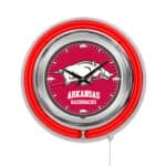 University of Arkansas 15-Inch Neon Logo Clock in Chrome 6 University of Arkansas 15-Inch Neon Logo Clock in Chrome