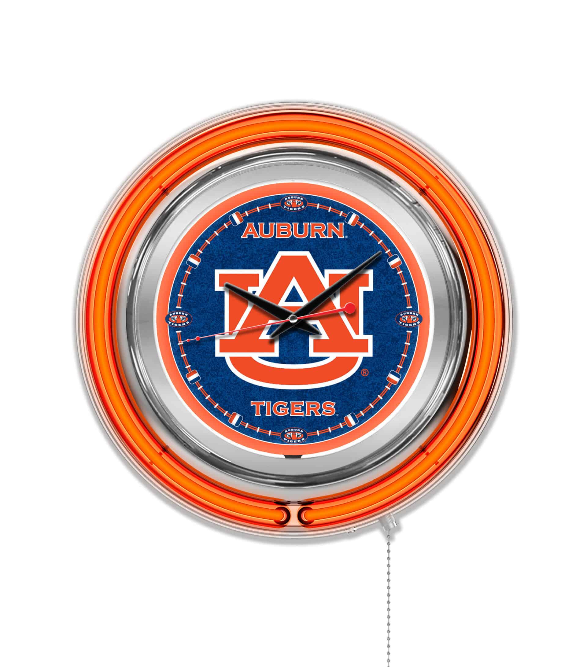 Auburn University 15-Inch Neon Logo Clock in Chrome 6 Auburn University 15-Inch Neon Logo Clock in Chrome