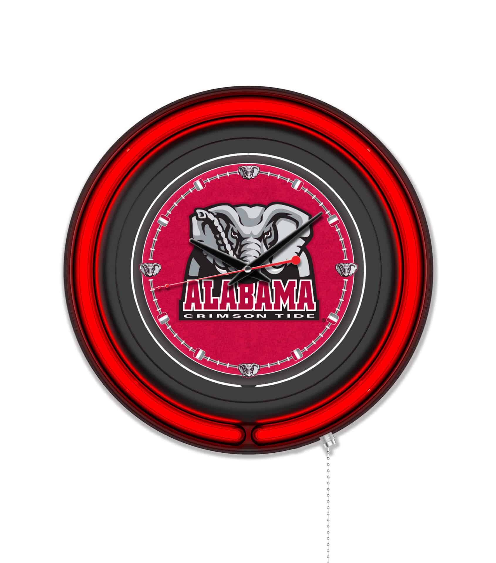 University of Alabama (Elephant) 15-Inch Neon Logo Clock in Black 1 University of Alabama (Elephant) 15-Inch Neon Logo Clock in Black