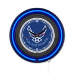 United States Air Force 15-Inch Neon Logo Clock in Black 6 United States Air Force 15-Inch Neon Logo Clock in Black
