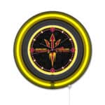 Arizona State University (Pitchfork) 15-Inch Neon Logo Clock in Black