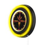 Arizona State University (Pitchfork) 15-Inch Neon Logo Clock in Black
