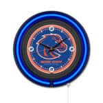Boise State University 15-Inch Neon Logo Clock in Black