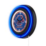 Boise State University 15-Inch Neon Logo Clock in Black