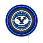 Brigham Young University 15-Inch Neon Logo Clock in Black