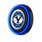 Brigham Young University 15-Inch Neon Logo Clock in Black