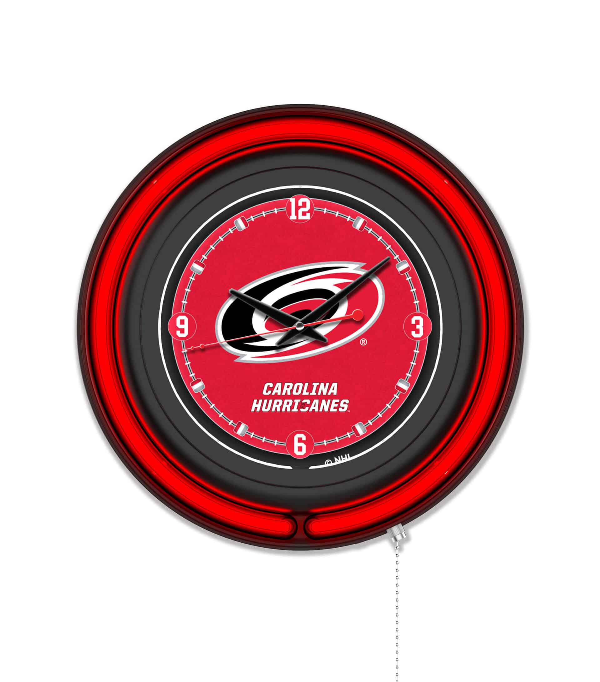 Carolina Hurricanes 15-Inch Neon Logo Clock in Black 6 Carolina Hurricanes 15-Inch Neon Logo Clock in Black