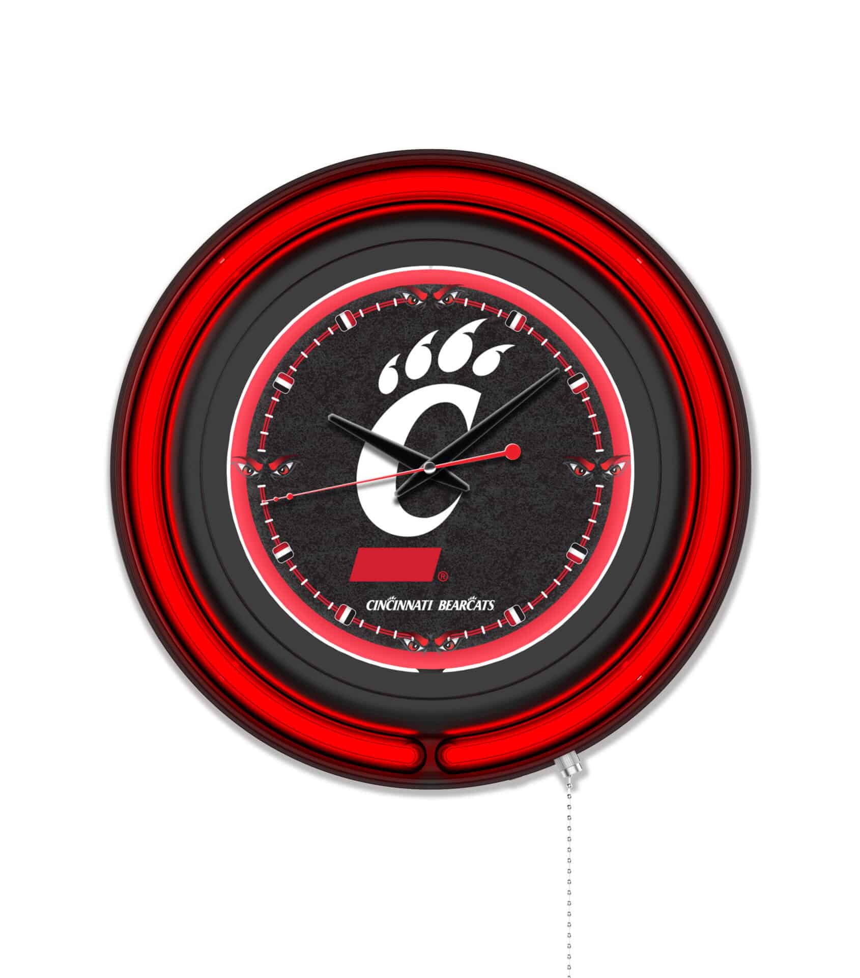 University of Cincinnati 15-Inch Neon Logo Clock in Black 1 University of Cincinnati 15-Inch Neon Logo Clock in Black