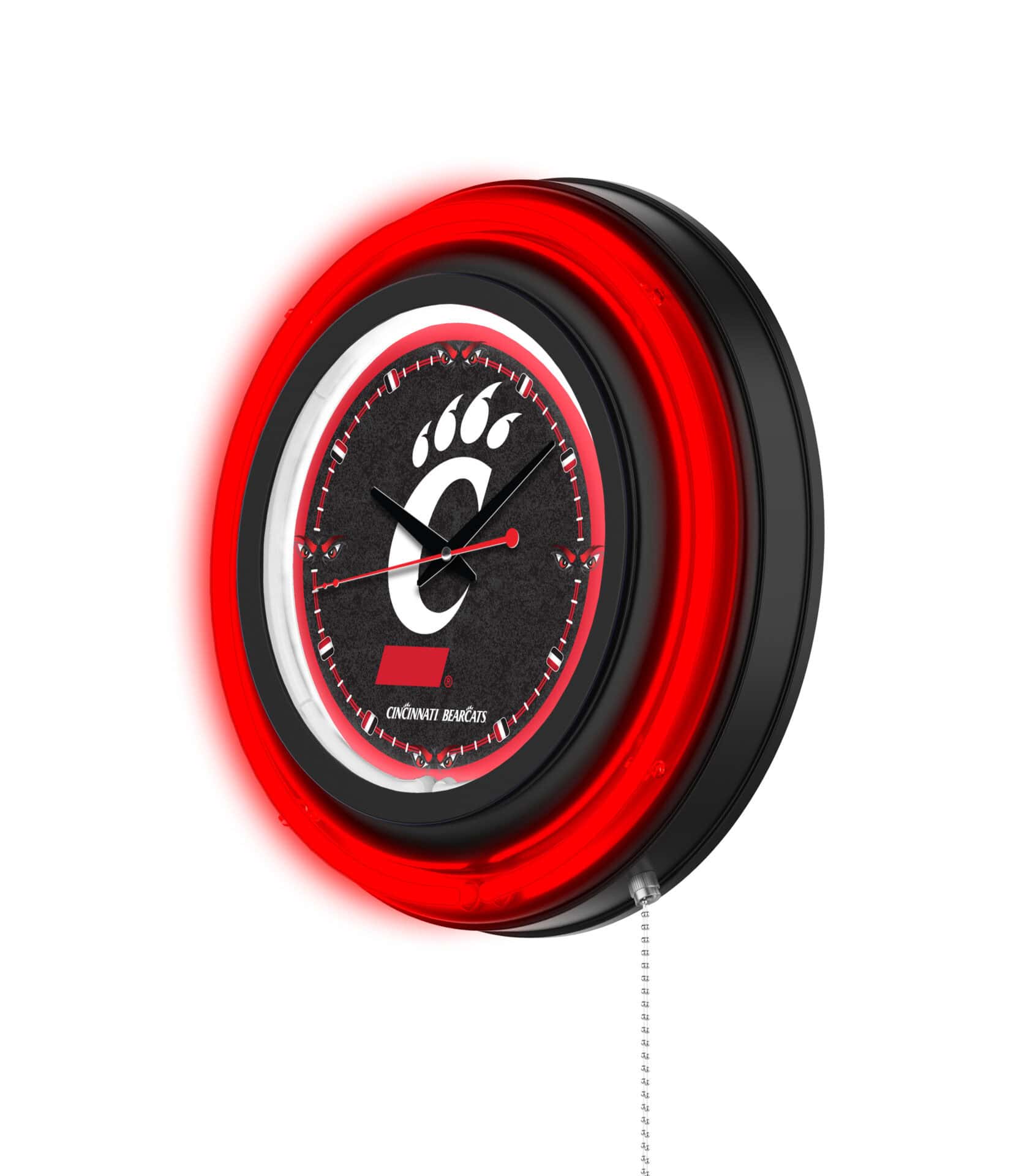 University of Cincinnati 15-Inch Neon Logo Clock in Black 2 University of Cincinnati 15-Inch Neon Logo Clock in Black - Image 2