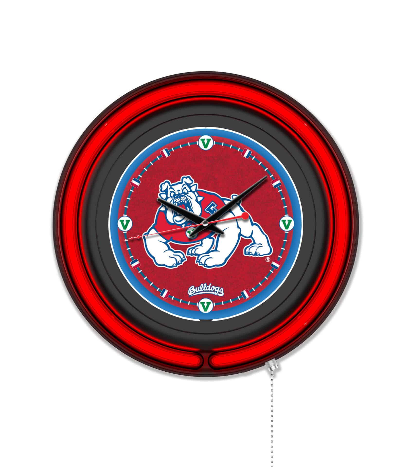 Fresno State University 15-Inch Neon Logo Clock in Black 1 Fresno State University 15-Inch Neon Logo Clock in Black