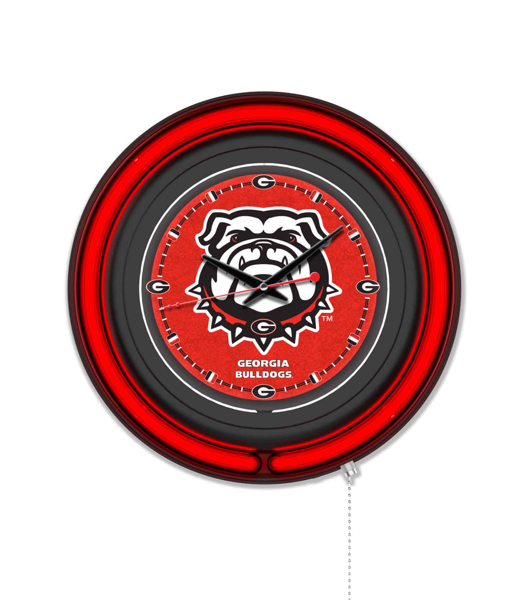University of Georgia (Bulldog) 15-Inch Neon Logo Clock in Black 1 University of Georgia (Bulldog) 15-Inch Neon Logo Clock in Black