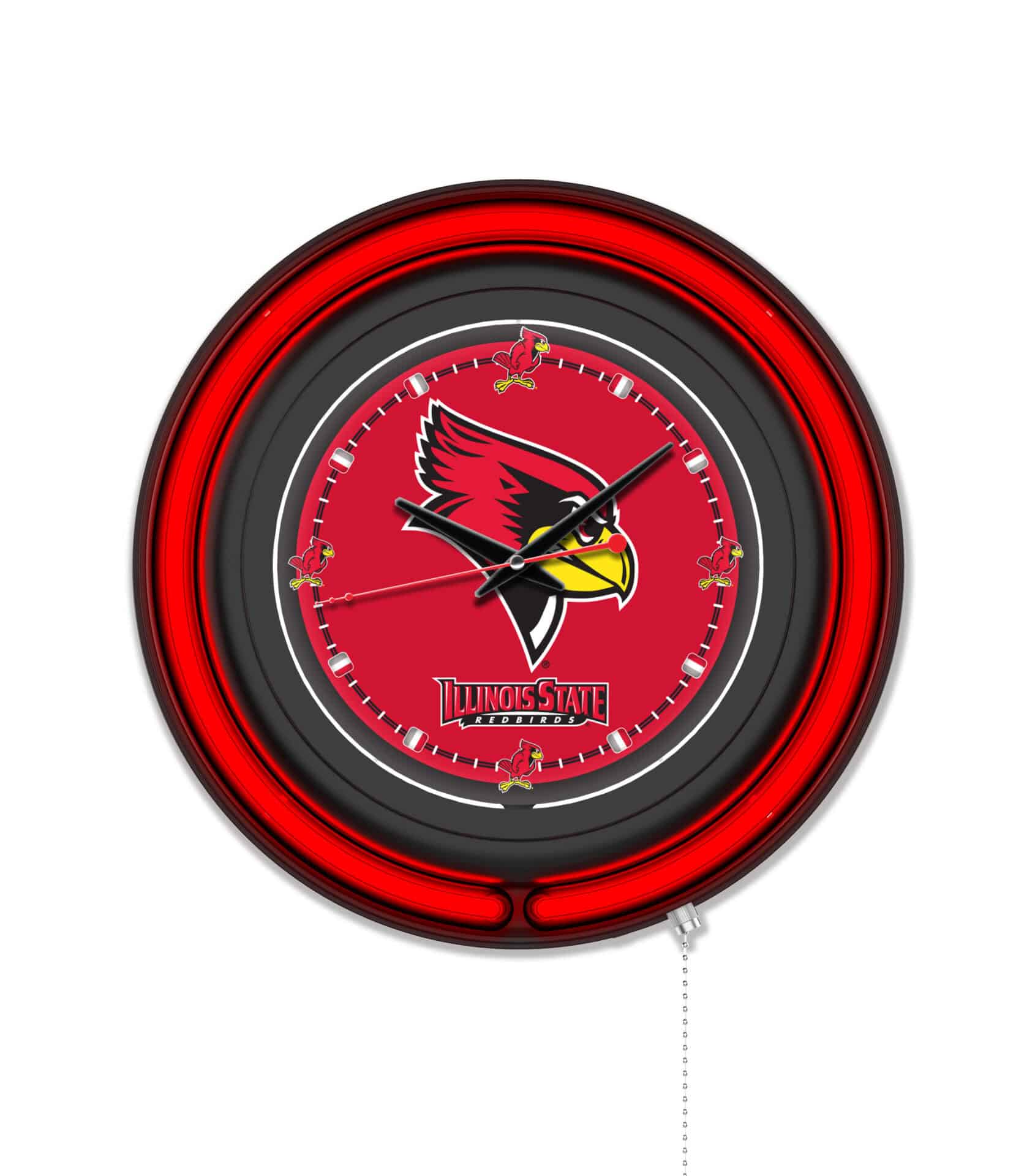 Illinois State University 15-Inch Neon Logo Clock in Black 1 Illinois State University 15-Inch Neon Logo Clock in Black