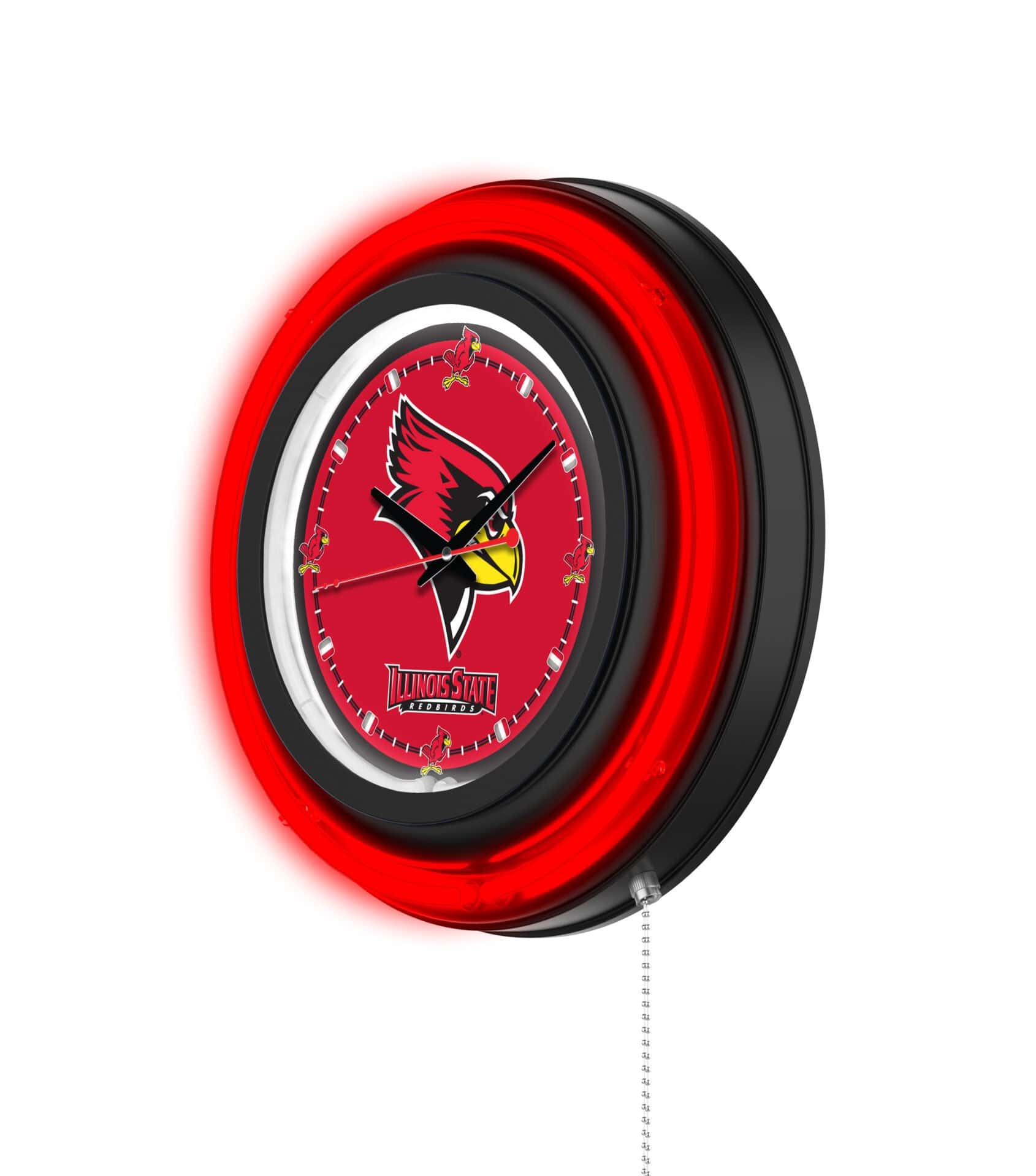 Illinois State University 15-Inch Neon Logo Clock in Black 2 Illinois State University 15-Inch Neon Logo Clock in Black - Image 2