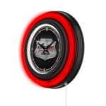 Indian Motorcycle (Metal Shield-Red) 15-Inch Neon Logo Clock in Black