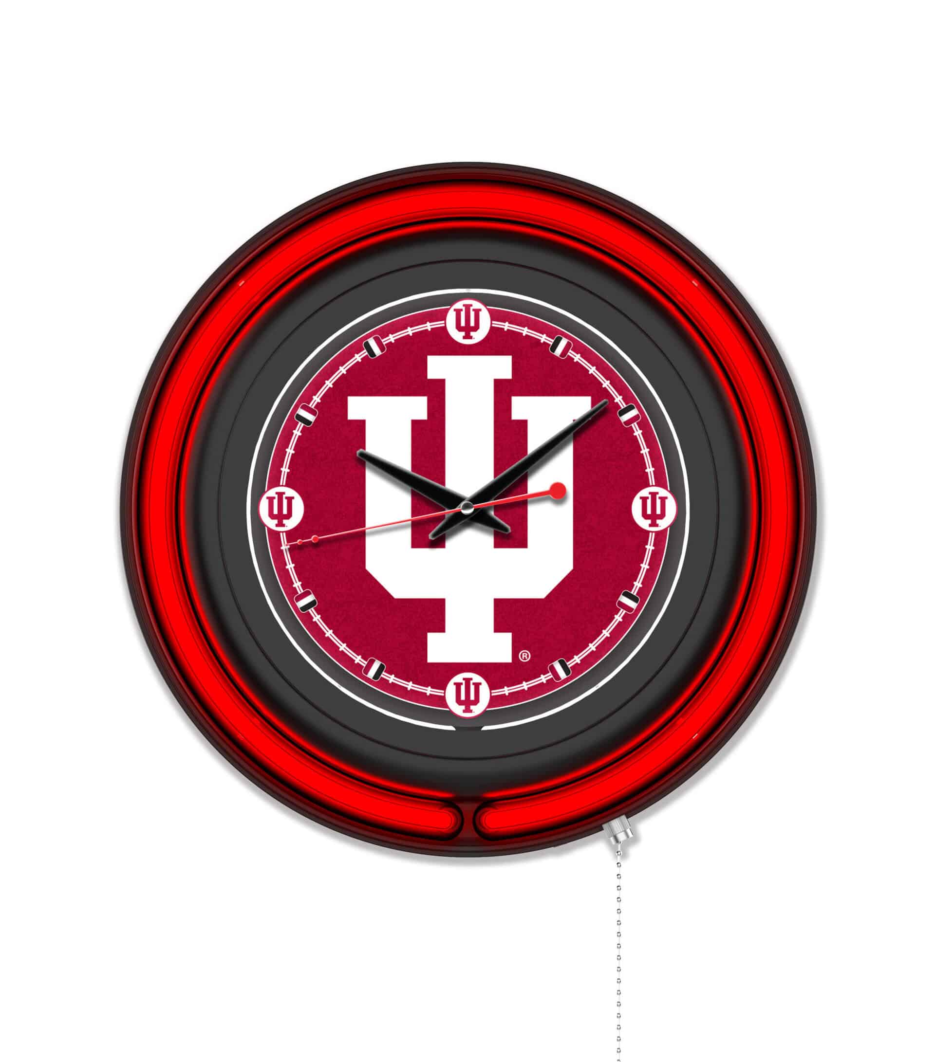 Indiana University 15-Inch Neon Logo Clock in Black 6 Indiana University 15-Inch Neon Logo Clock in Black