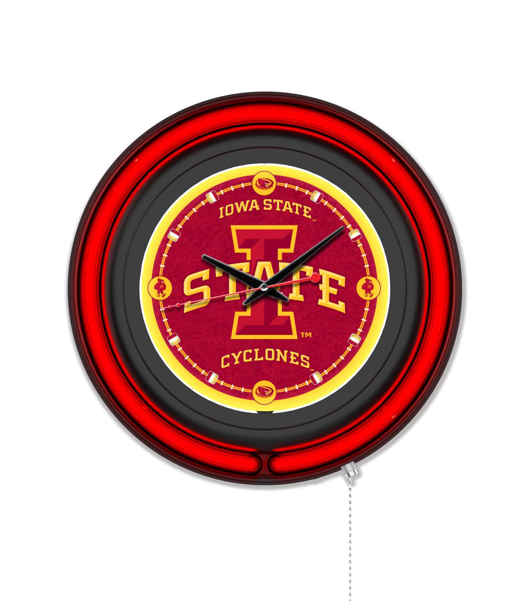 Iowa State University 15-Inch Neon Logo Clock in Black 1 Iowa State University 15-Inch Neon Logo Clock in Black