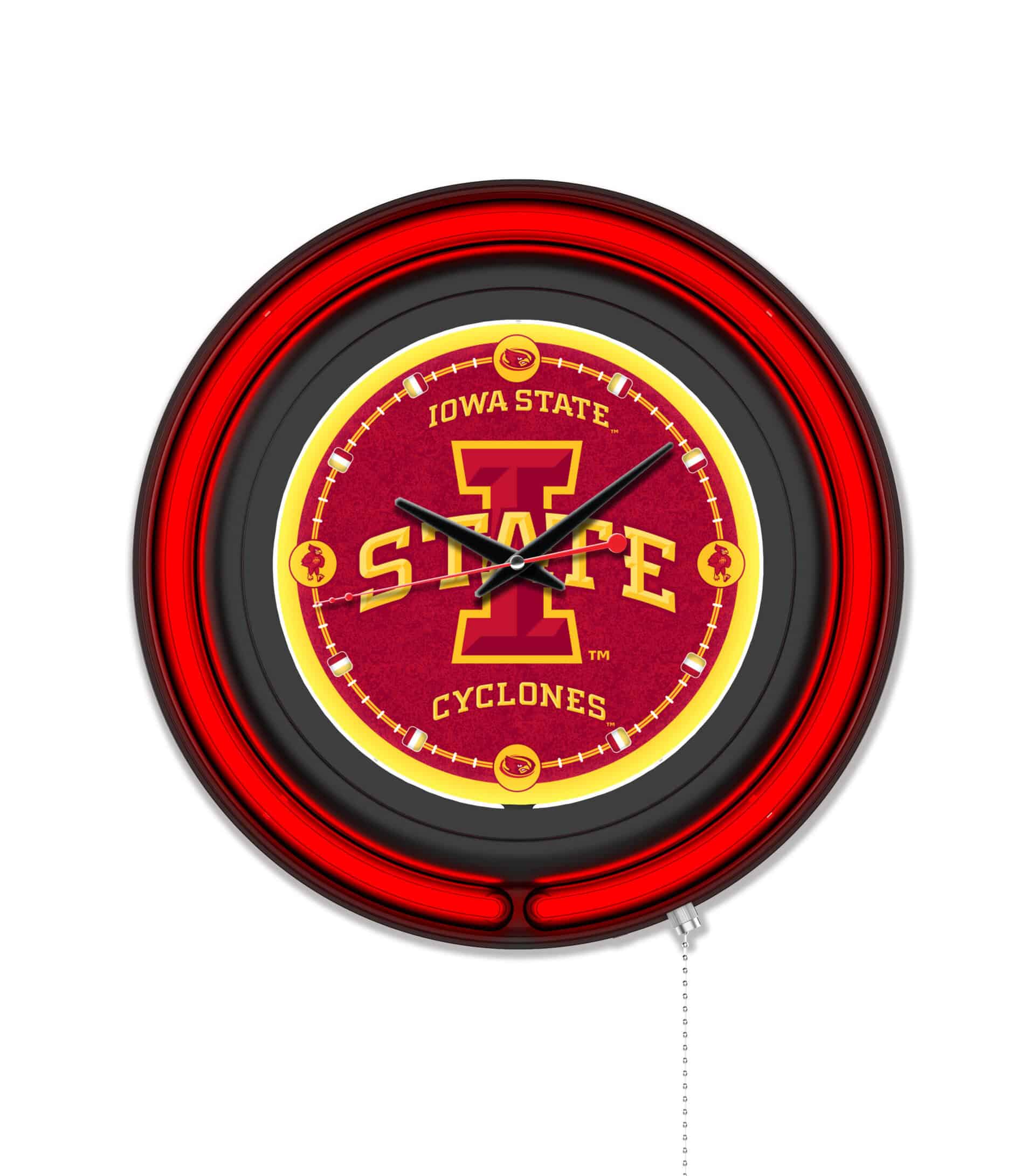 Iowa State University 15-Inch Neon Logo Clock in Black 6 Iowa State University 15-Inch Neon Logo Clock in Black