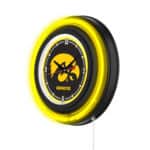University of Iowa 15-Inch Neon Logo Clock in Black