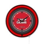 University of Louisiana at Lafayette 15-Inch Neon Logo Clock in Black