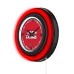 University of Louisiana at Lafayette 15-Inch Neon Logo Clock in Black