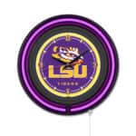 Louisiana State University 15-Inch Neon Logo Clock in Black