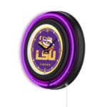 Louisiana State University 15-Inch Neon Logo Clock in Black