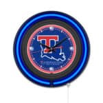 Louisiana Tech University 15-Inch Neon Logo Clock in Black