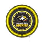 Michigan Tech University 15-Inch Neon Logo Clock in Black